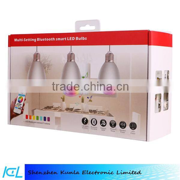 LED speaker bulb /Bluetooth Portable Led Light with LED White E27 Mobilephone App Control For Iphone Samsung