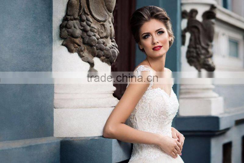 Glamurous A-line Soft Tulle Wedding Dress Dolores Embroidered Corset