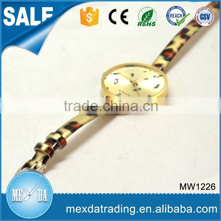 Simple design high quality casual genuine leather watch for women