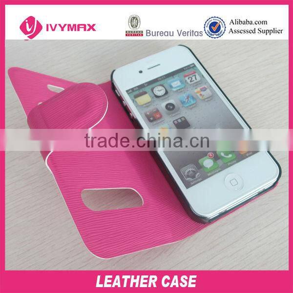 hot sale mobile phone leather case for iphone 4 with strap