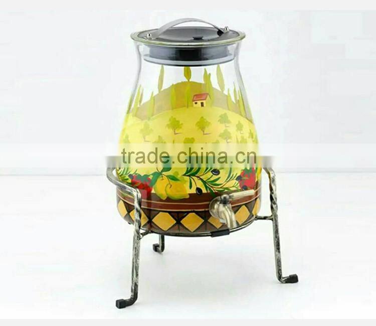 cheap price Big size drinking glass container with tap