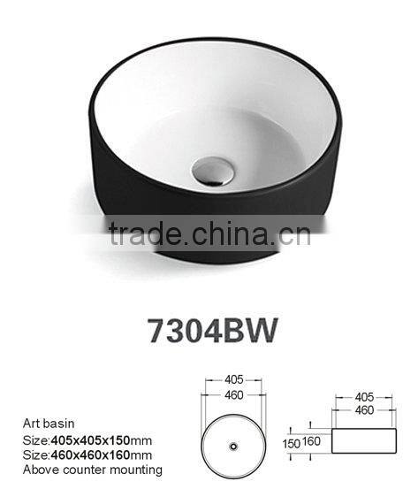 High quality ceramic counter top unique bathroom sink without faucet hole