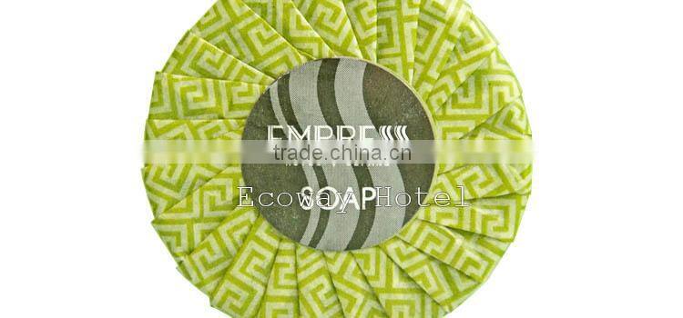 wholesale mini round paper pleated wrapped hotel soap bath soap for hotels