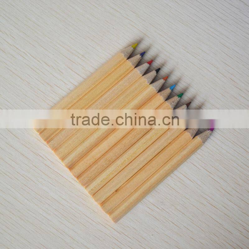 3.5" hexagonal shape 2.65mm color lead natural wood mini color pencil
