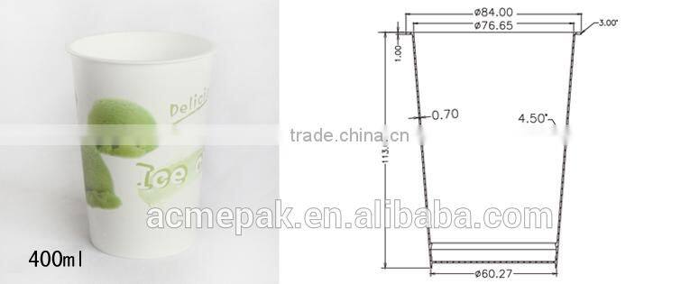 400ml IML yogurt coffee ice cream plastic cup