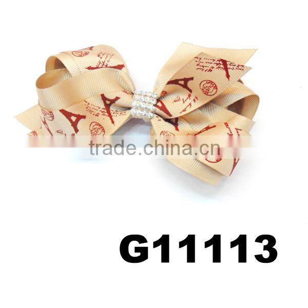 fashion big dot fabric hair ribbon bows with metal button