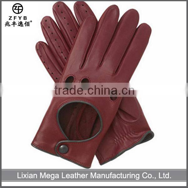 High quality Women'S Fitted Rose Leather Gloves