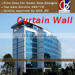 Aluminium Curtain Wall profile With Invisible Frame