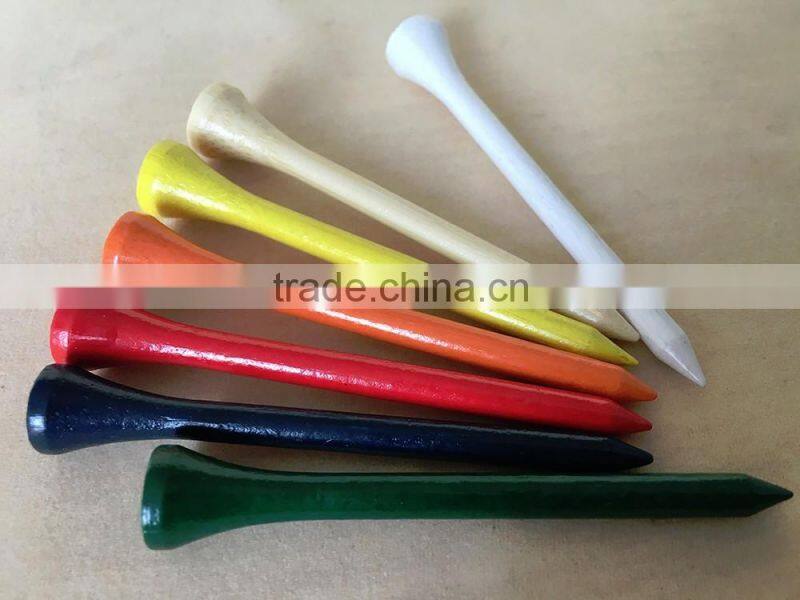 Colorful Wooden Golf Tee Wholesale/Custom Logo Printed Wooden Golf Tee