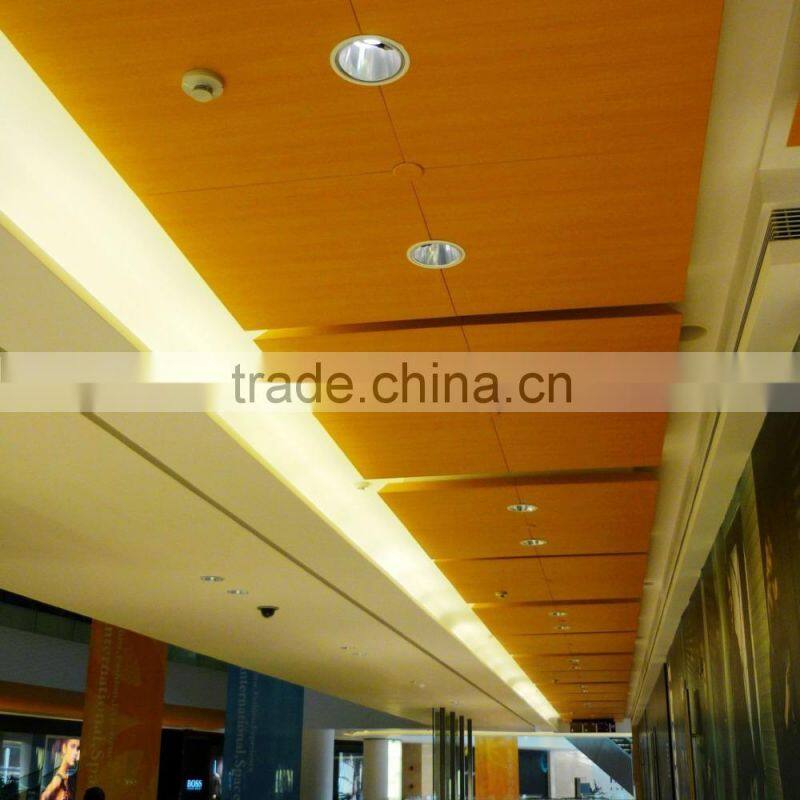 600 * 600mm Wood Grain Suspended Aluminum Ceiling Open Frame Ceiling Clip In Ceiling Tile