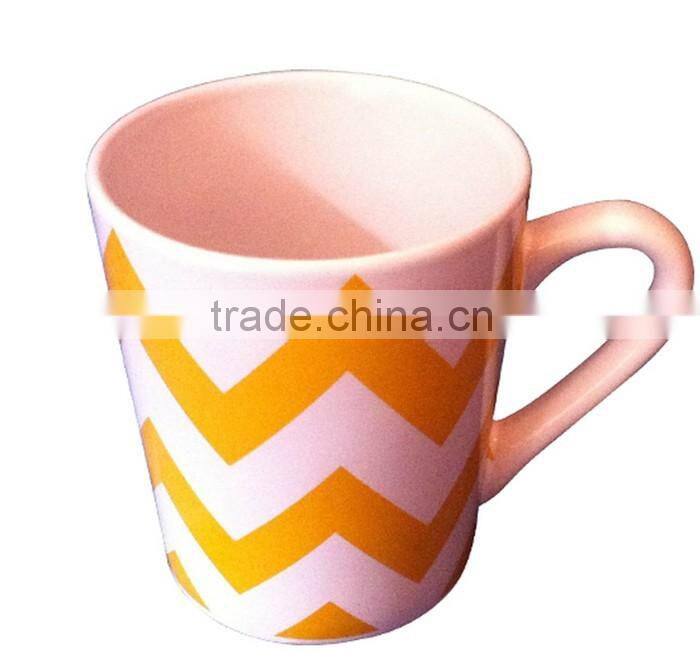 Wholesale cheap custom made stoneware print coffee mug