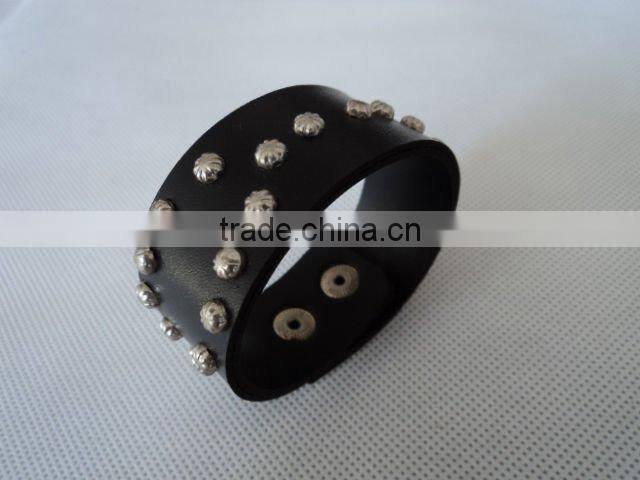 punk rivet bangles Bracelet leather women fashion design USA style factory direct