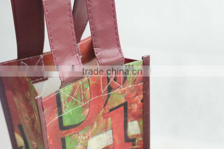 100% Recycled Fabric 2 bottle wine gift bag