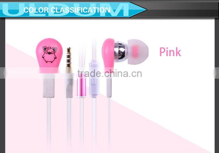 ULDUM fluorescent music earphone with mic made in China