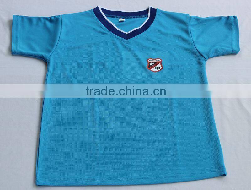OEM 100% Polyester t shirt V neck ,heat transfer printing t shirt