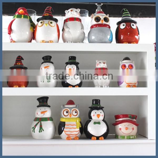 Christmas decorations for home cartoon ceramic jar