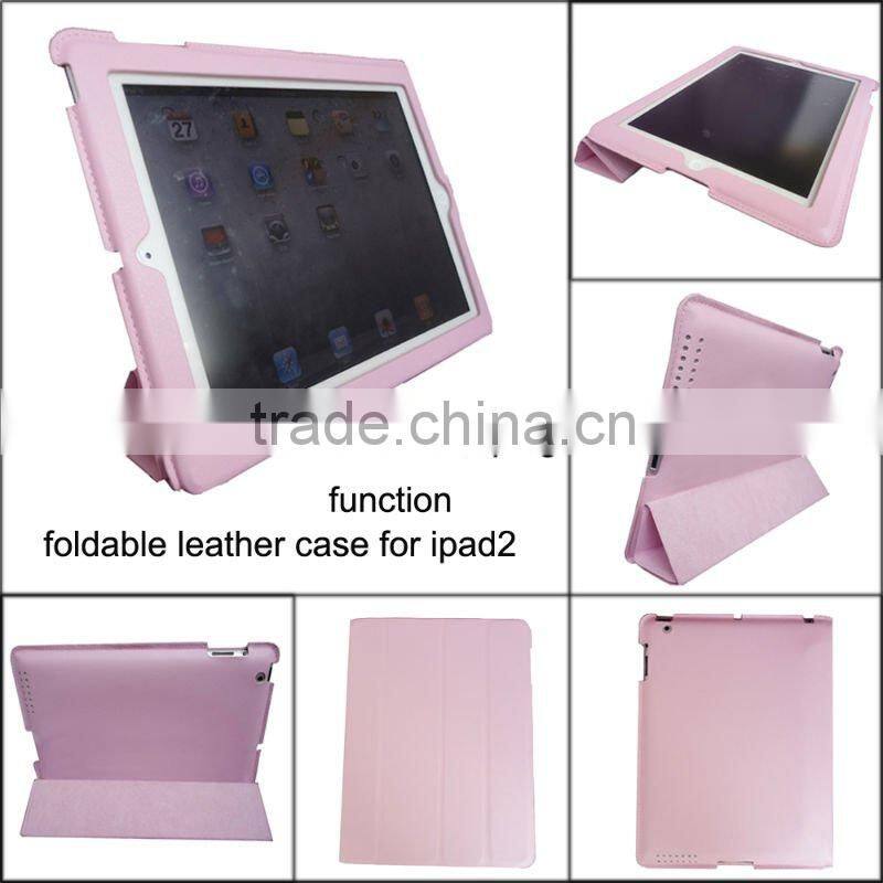 Book Style Foldable Stand Leather Case for iPad