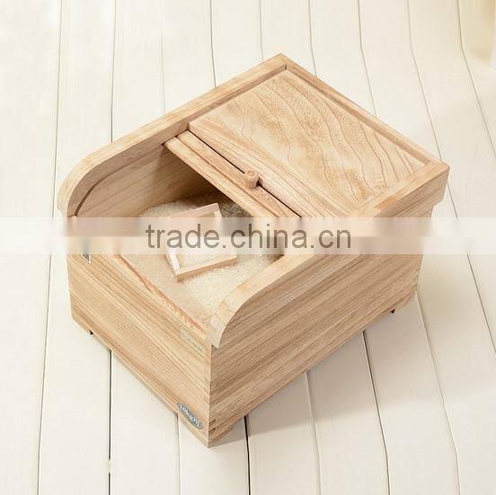 light color wood rice box with blind door