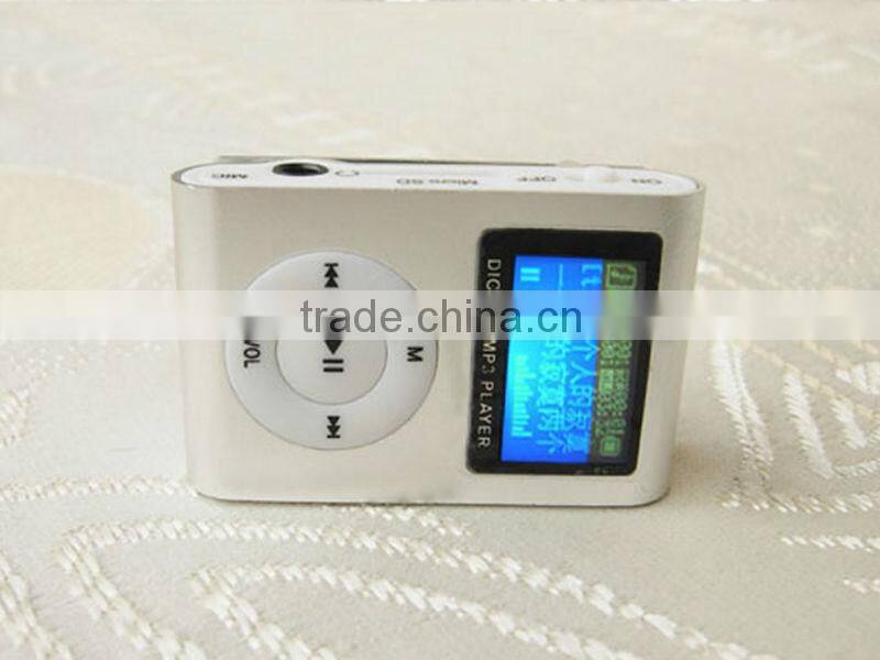 Popular digital mp3 player manual fm with screen for promotional gifts