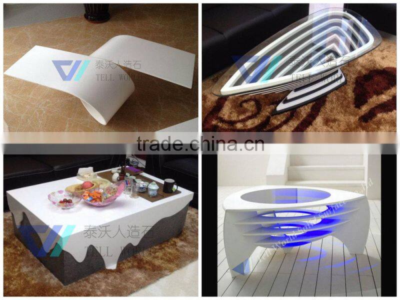 Tellworld latest design modern rotating glass coffee table