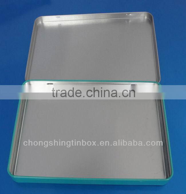 rectangular wire hinged tin box