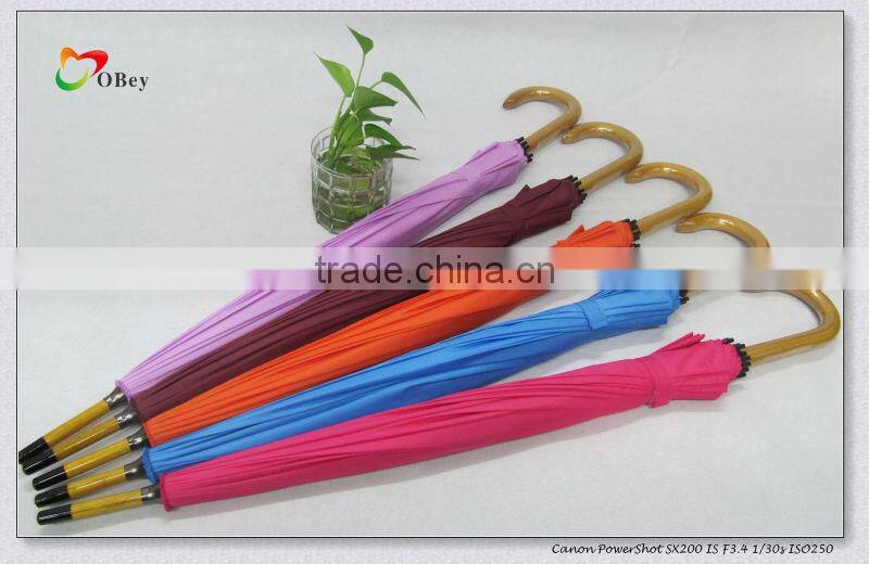 16 panels wooden fashionable rain umbrella