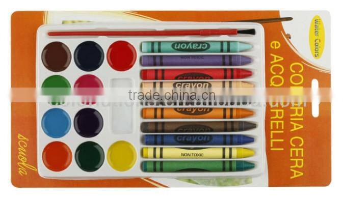 8color water color painting with 8color cayons
