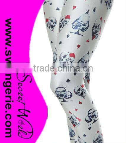 Women Ace Skulls Head Skinny Digital Printed Leggings
