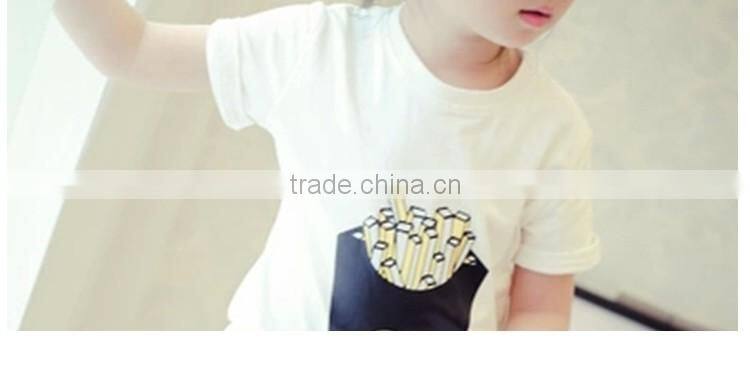 Hot Selling Comfy Cute Cartoon Printed White Tee Shirt for Children