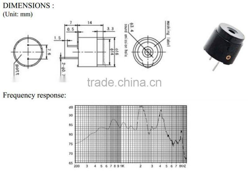 FB-16P06 6v SMD piezo electric buzzer, magnetic police piezo buzzer (FBELE)