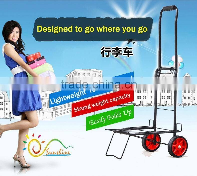 2015 metal moveable folding packing trolley,portable pull trolley cart/luggage cart