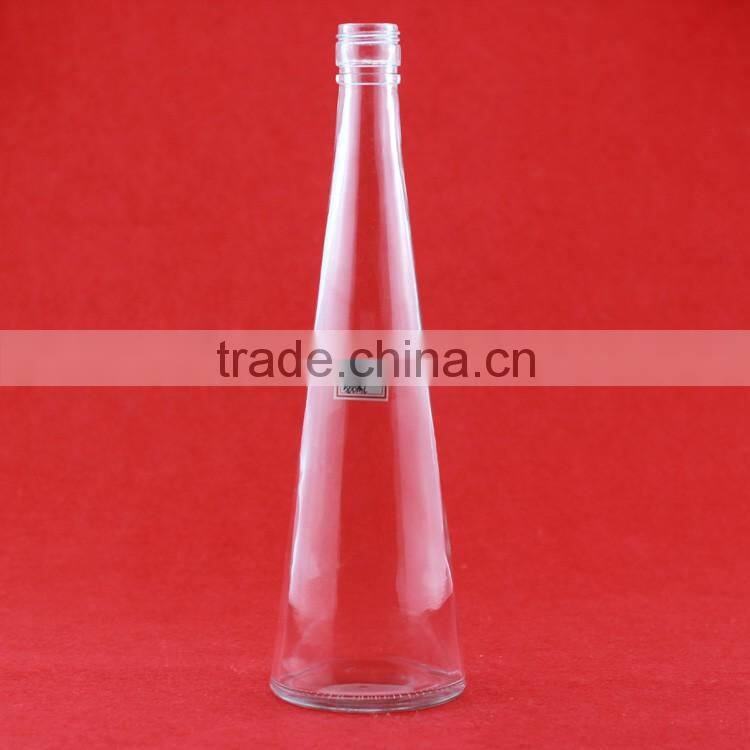 Hot sell 500ml glass bottle empty juice bottle woman shape liquor bottle