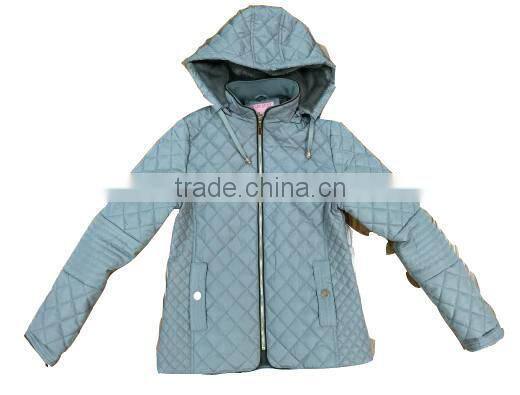 Apparel Stocks Lady Warm 75D Polyester Padded Jacket with Hoody