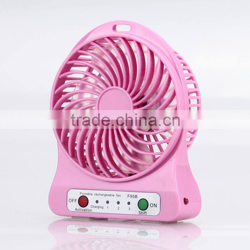 2015 Promotional mini usb fan with strong wind, rechargeable fan, portable mini fan