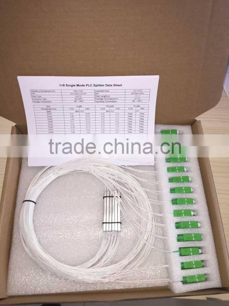 High Quality 1X64 FTTH Single Mode Fiber Optic PLC Splitter