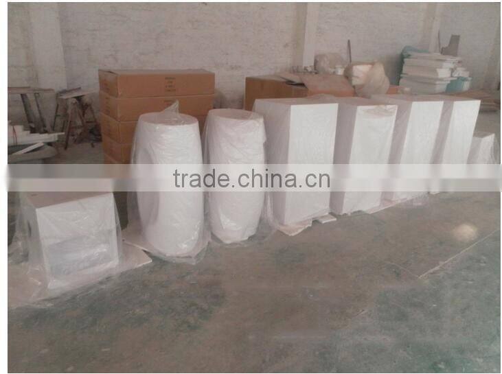 Good Quality solid surface bathroom Freestanding Pedestal Wash Basin, artificial stone pedestal wash basin