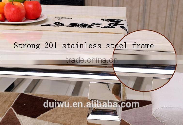 Modern dining room furniture strong natural marble dining table set with 6 chairs