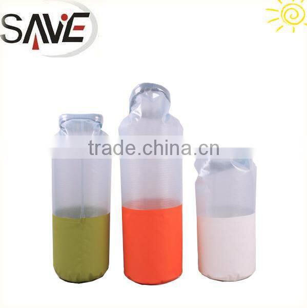 Transparent Tarpaulin pvc outdoor waterproof dry bag with window,transparent dry bags