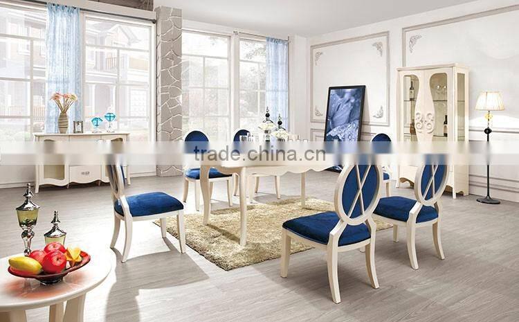 white lacqured luxury wooden dining room furniture sets with marble top dining table and leather chairs