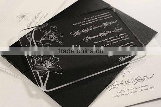 Acrylic Invitations Butterflies & Daisies Engraved Acrylic Wedding Invitations