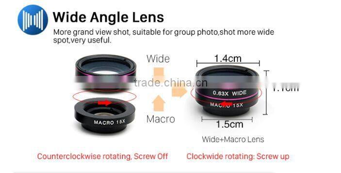 Hot Selling 3 in 1 Mobile Camera Extra Lens