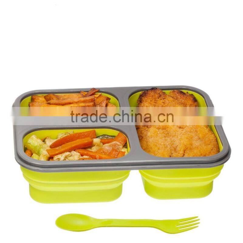 3-Compartment Food Container With Lid