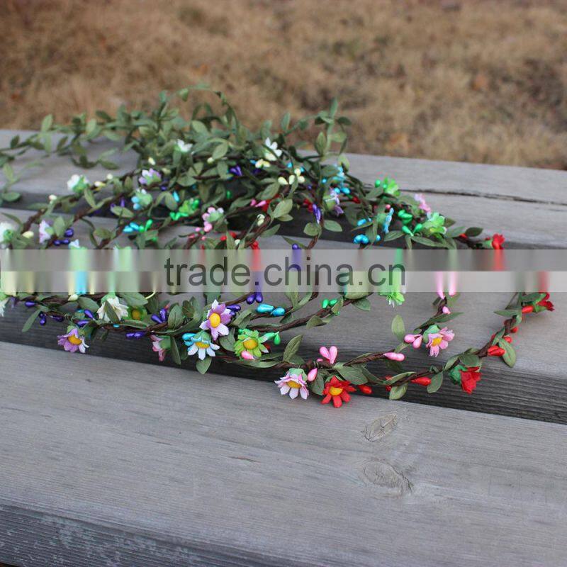 Artificial Bridal Head Wreath Paper Flower Head Garland for Festival and Wedding