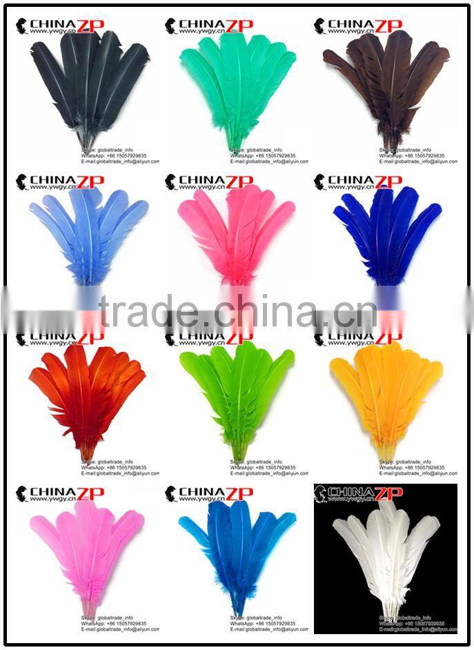 ZPDECOR Top Selling Plume in Stock Dyed Black Solid Color Turkey Feathers Decorations