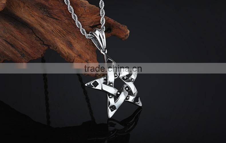 Vintage jewelry stainless steel fashion pentagram pendant