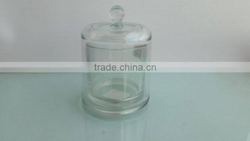 wholesale clear glass bell jar with base and round knob