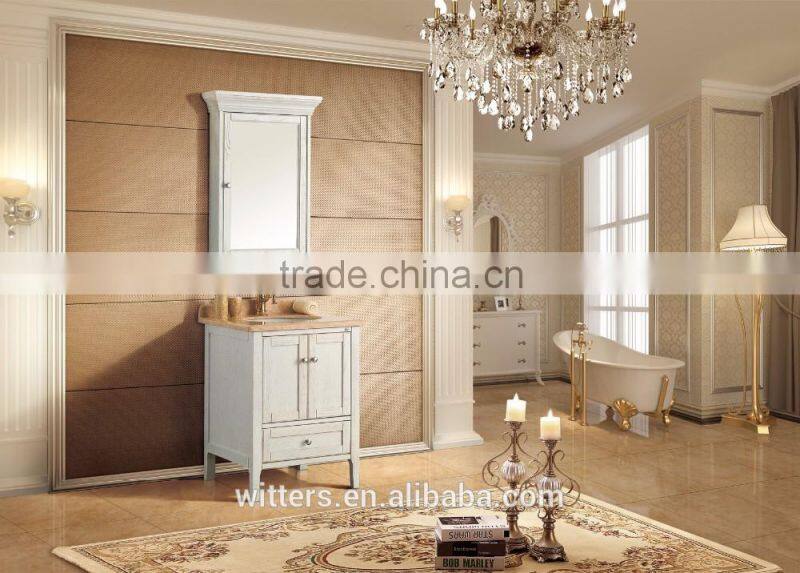 WTS-8422 No Include Faucet and Yes Include Countertop classic wood bathroom vanity