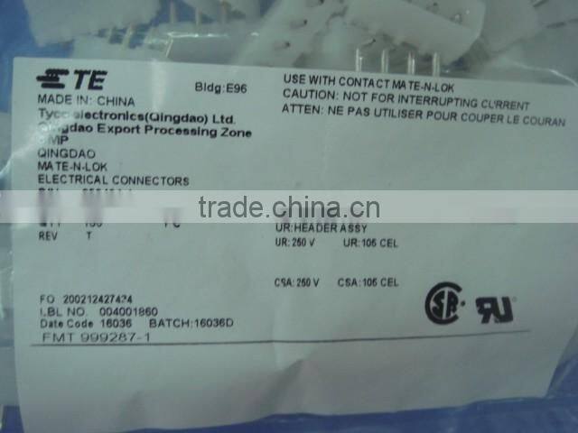 5.08mm pitch vertical PCB Mounting Orientation wire to board pin header connector TE 4 pin connector tyco 350424-1