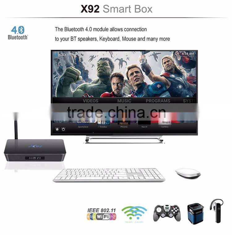 X92 octa-core T820MP3 GPU 5ghz wifi bt4.0 hdmi2.0 tv box