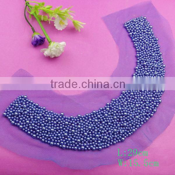 2015 wholesale fashion crystal beaded collar neck trim for garment accessory